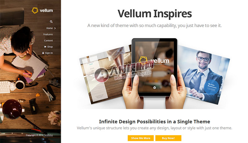 HTML5酷炫Vellum 响应式WordPress企业主题